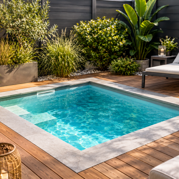 La piscine béton monobloc de 10 m²
